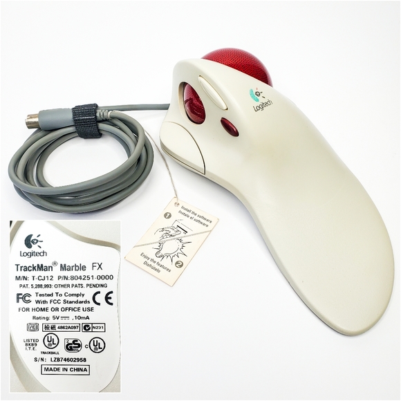 Logitech TrackMan Marble FX Finger- Operated PC Mouse T-CJ12 804251-0000 - Picture 5 of 16